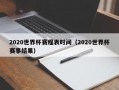 2020世界杯赛程表时间（2020世界杯赛事结果）